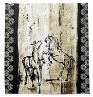 Rustic Equestrian Rearing Horses Shower Curtain